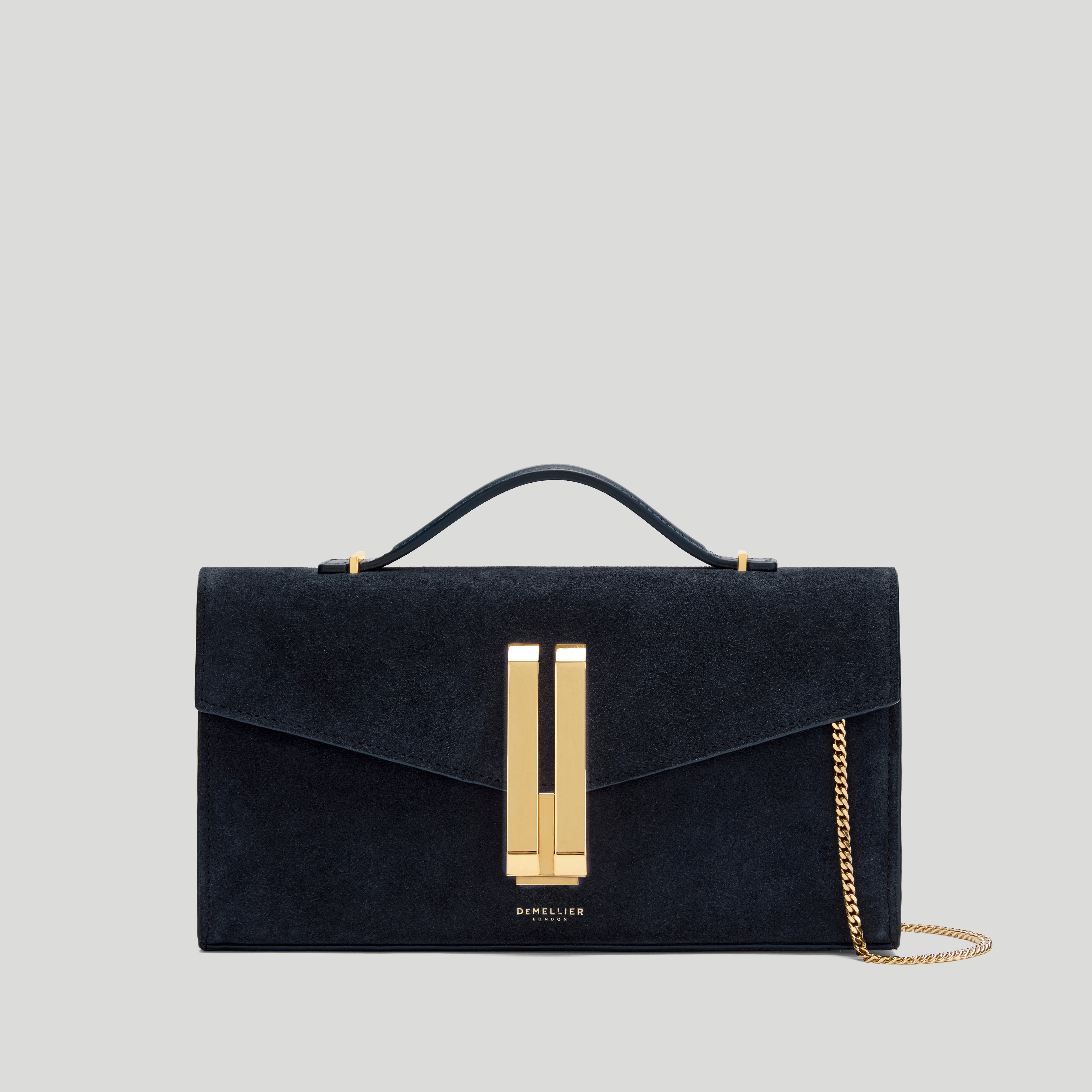 The Vancouver Clutch | Midnight Blue Suede & Midnight Blue Smooth | DeMellier