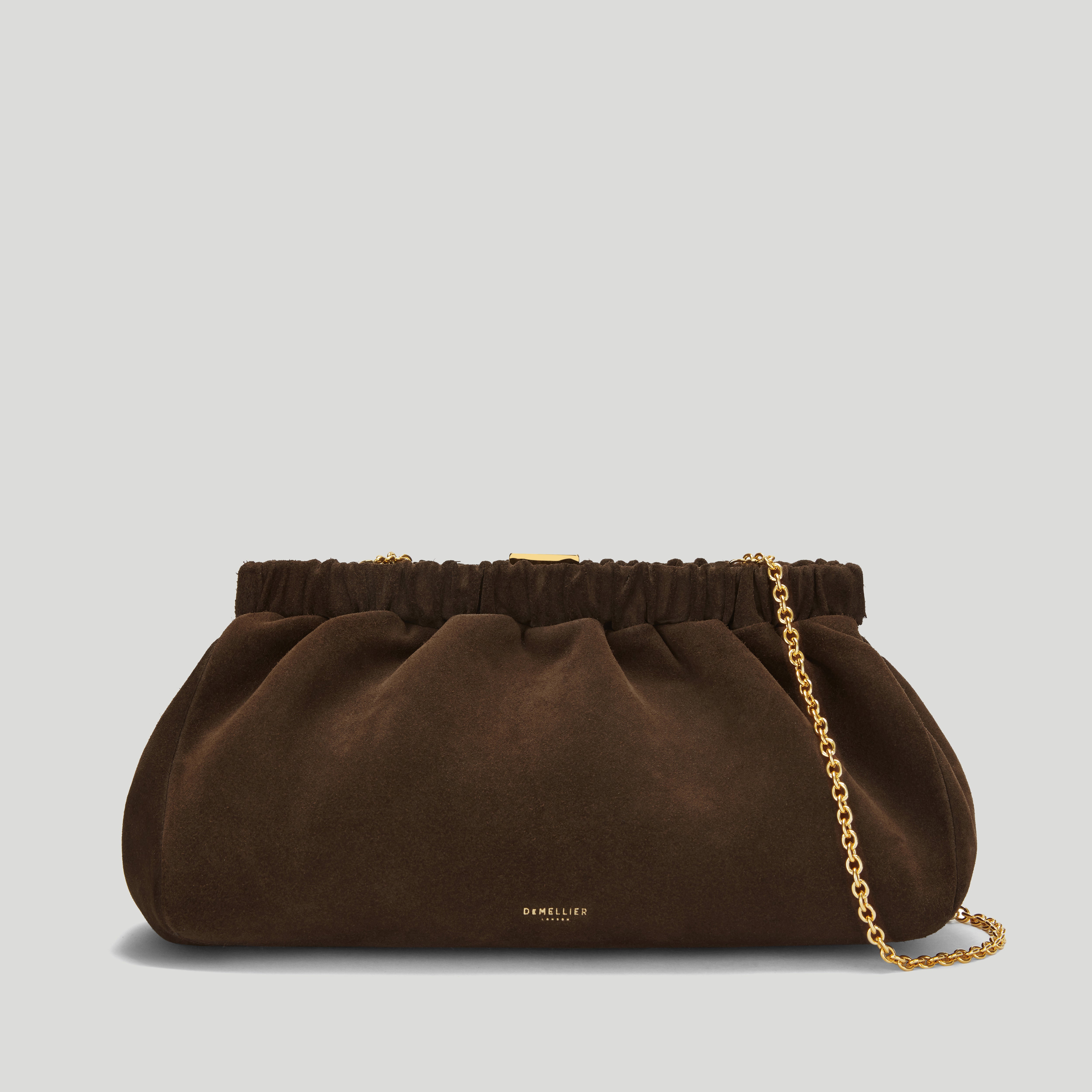 The Miami Clutch | Mocha Suede & Mocha Smooth | DeMellier