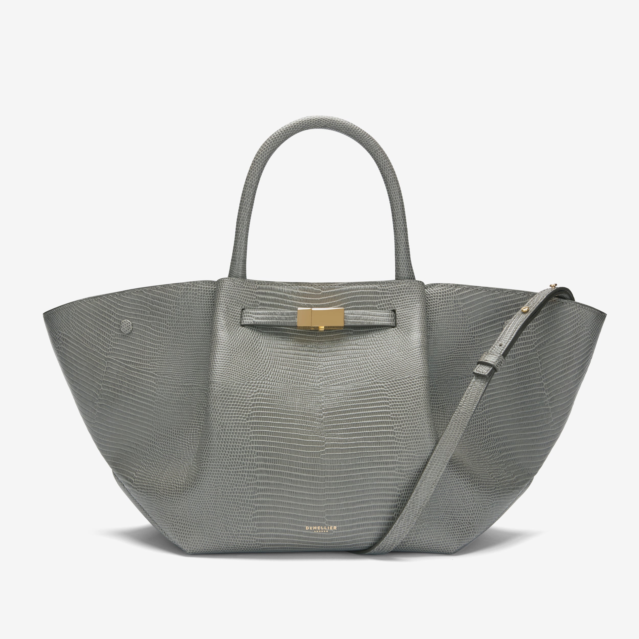 The Midi New York | Stone Grey Lizard-Effect | DeMellier