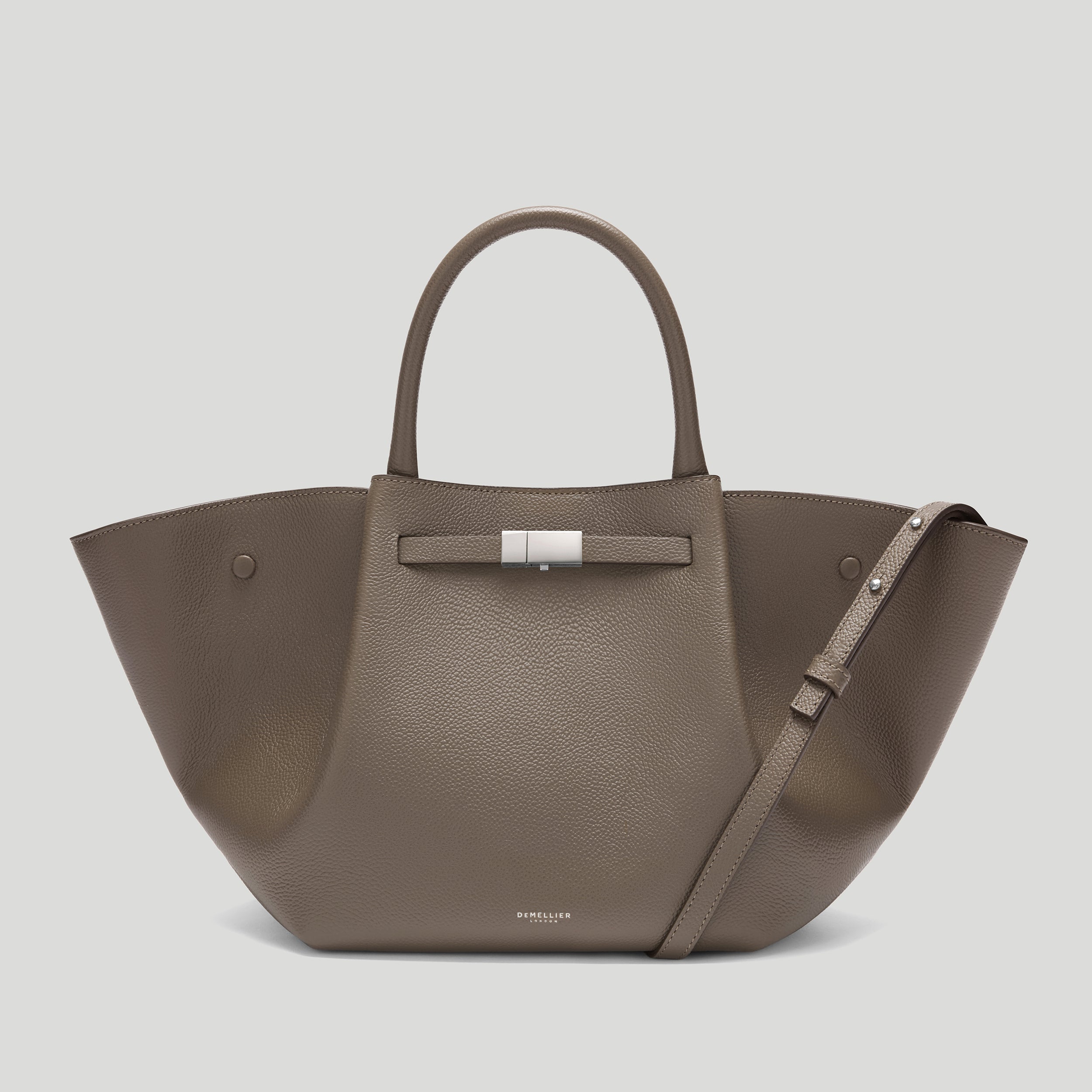 The Midi New York | Dark Taupe Small Grain | DeMellier