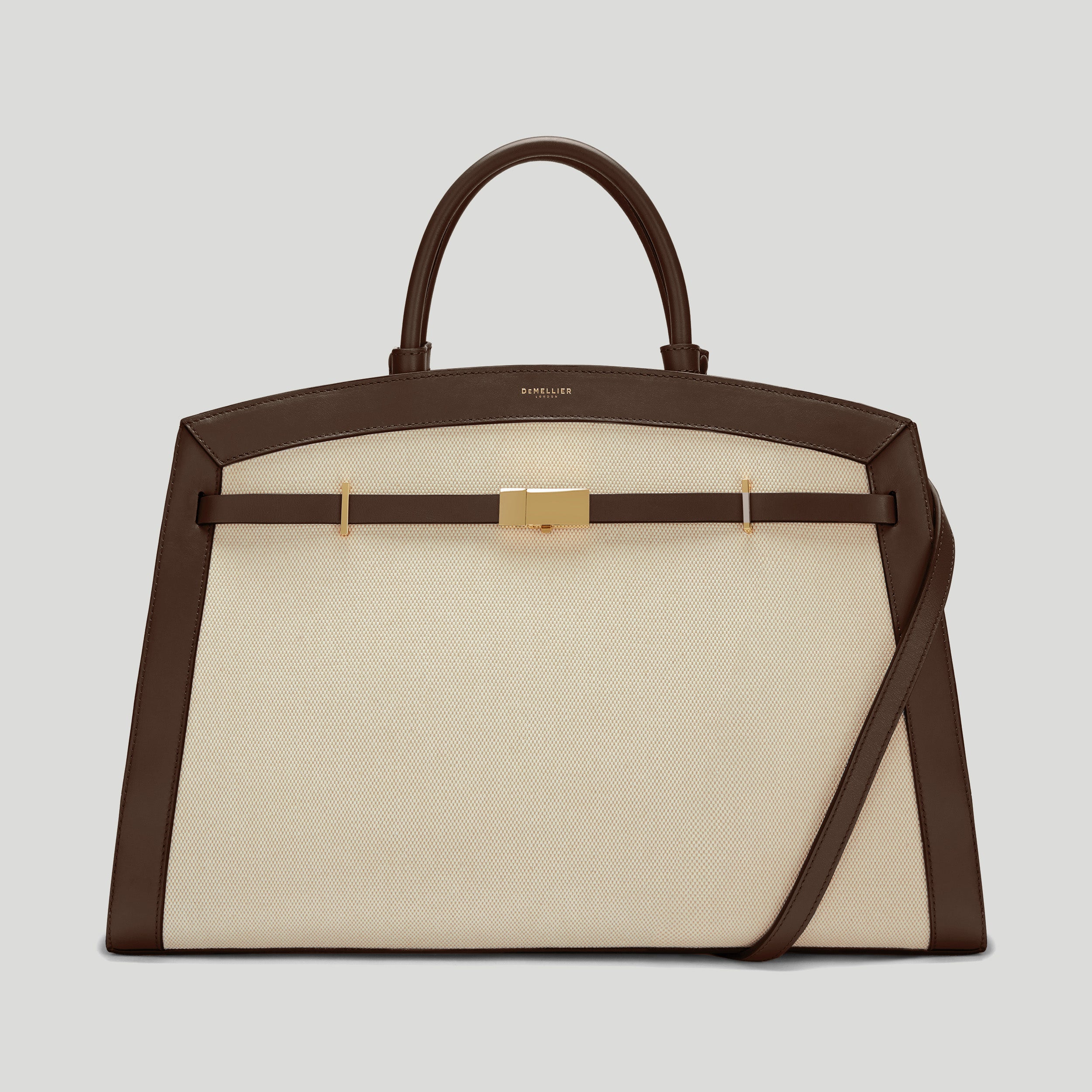 The Hudson | Salt Pepper Canvas Mocha Smooth | DeMellier