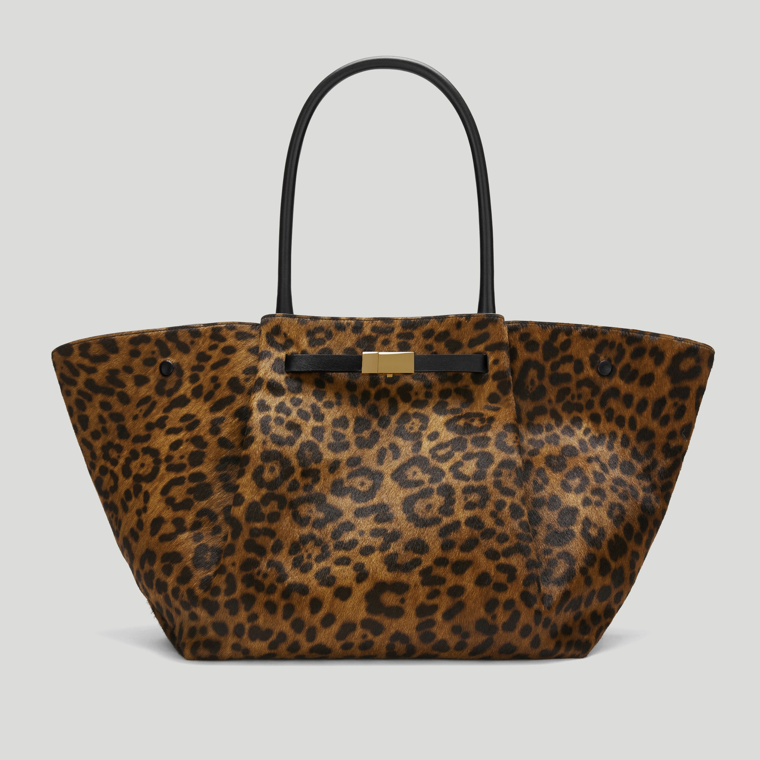 The New York | Leopard Effect Calf Hair & Black Smooth | DeMellier