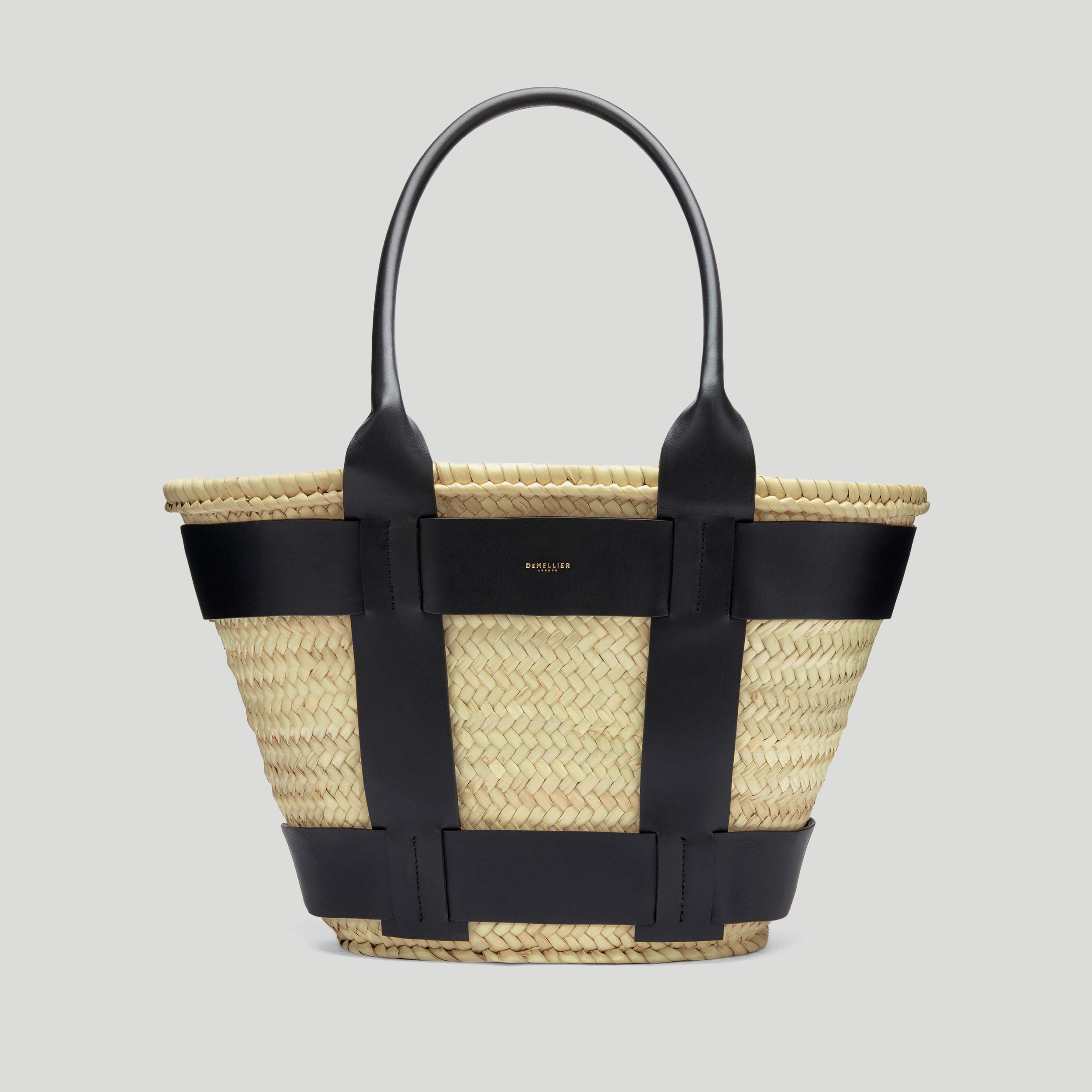The Santorini | Cesta Natural Negra Lisa | DeMellier