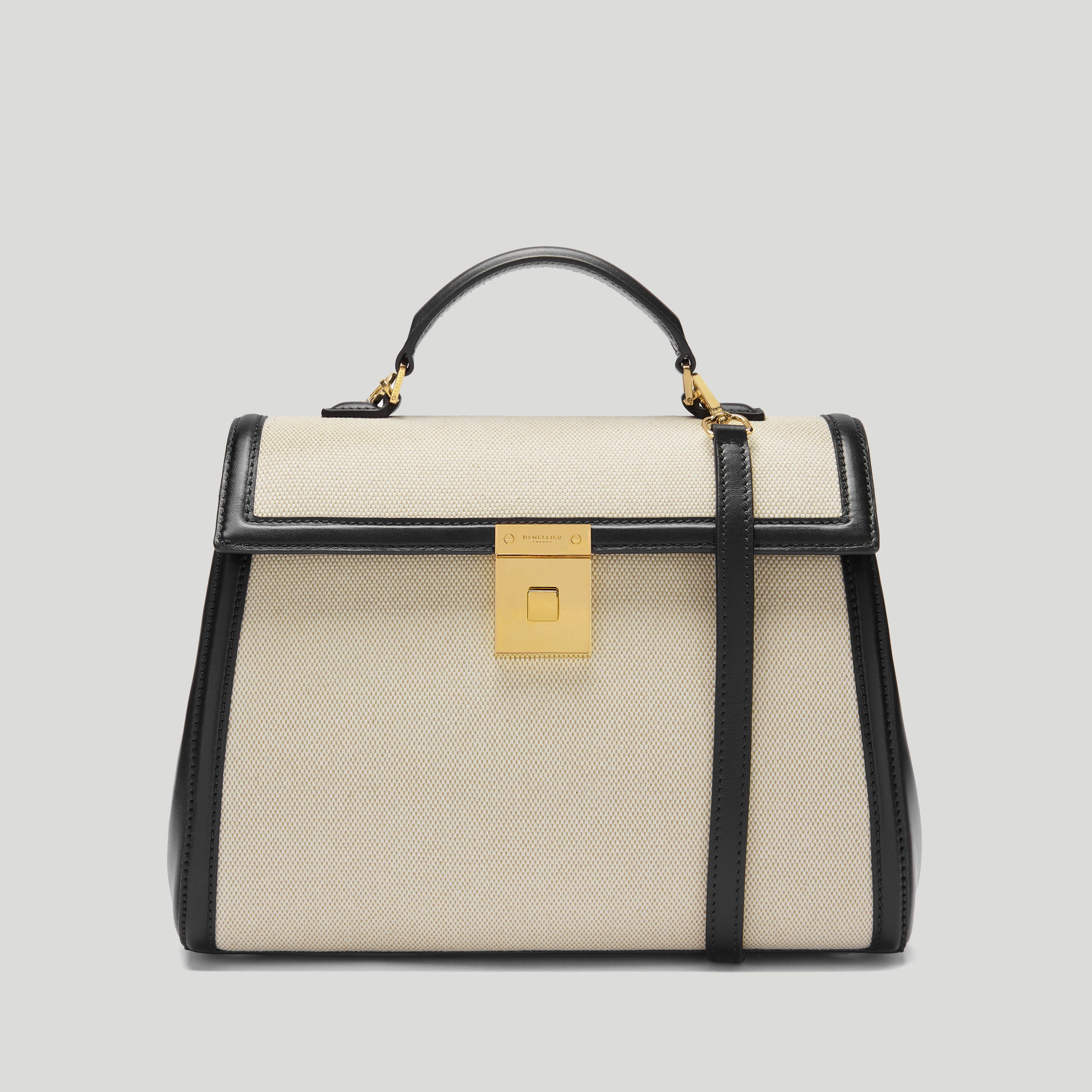 The Midi Paris | Salt & Pepper Canvas Black Smooth | Demellier