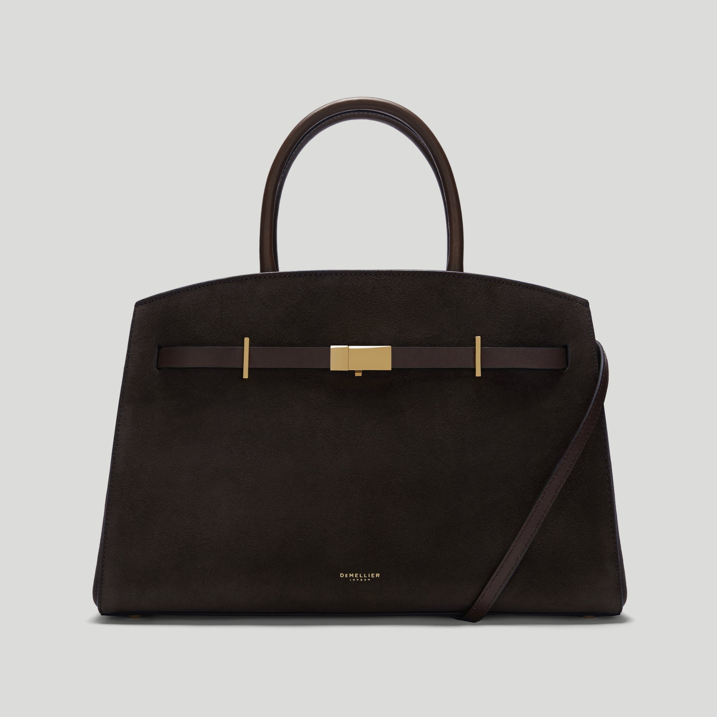 バッグ DEMELLIER LONDON The Midi Hudson The Midi Hudson | Dark Chocolate Suede | DeMellier