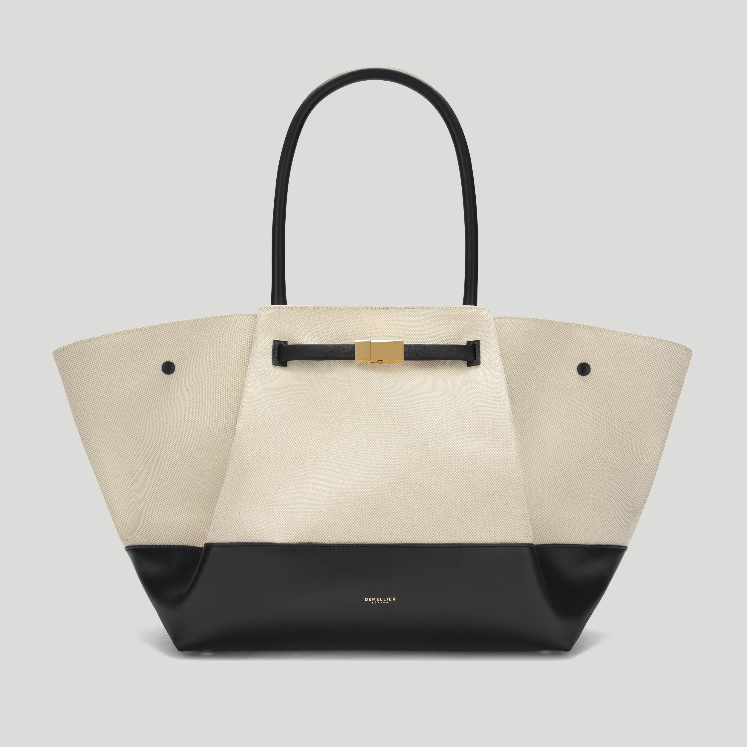 The New York | Salt Pepper Canvas Black Smooth | DeMellier