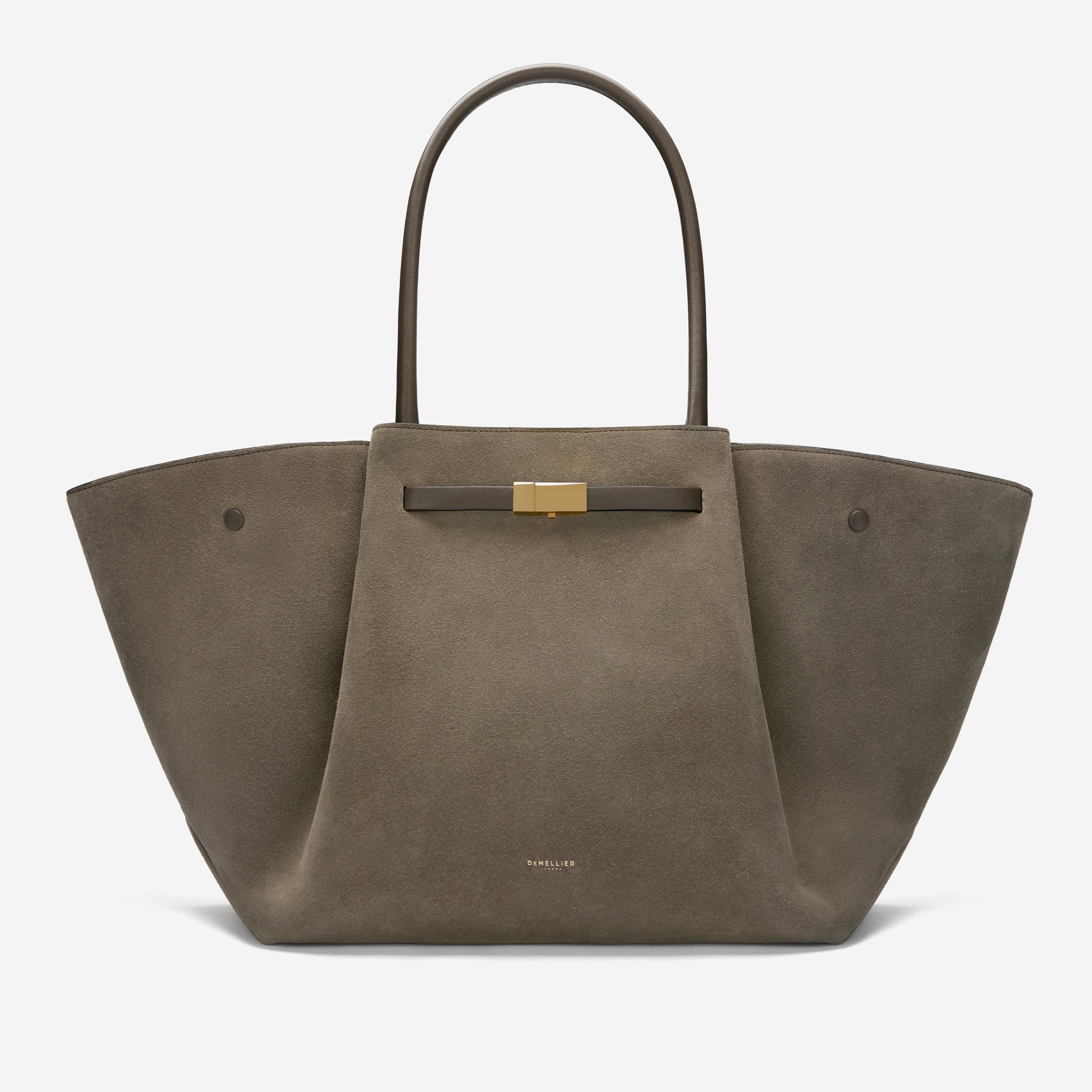 【DEMELLIER】New York スエードトートバッグ The New York | Deep Olive Suede & Deep Olive Smooth | DeMellier