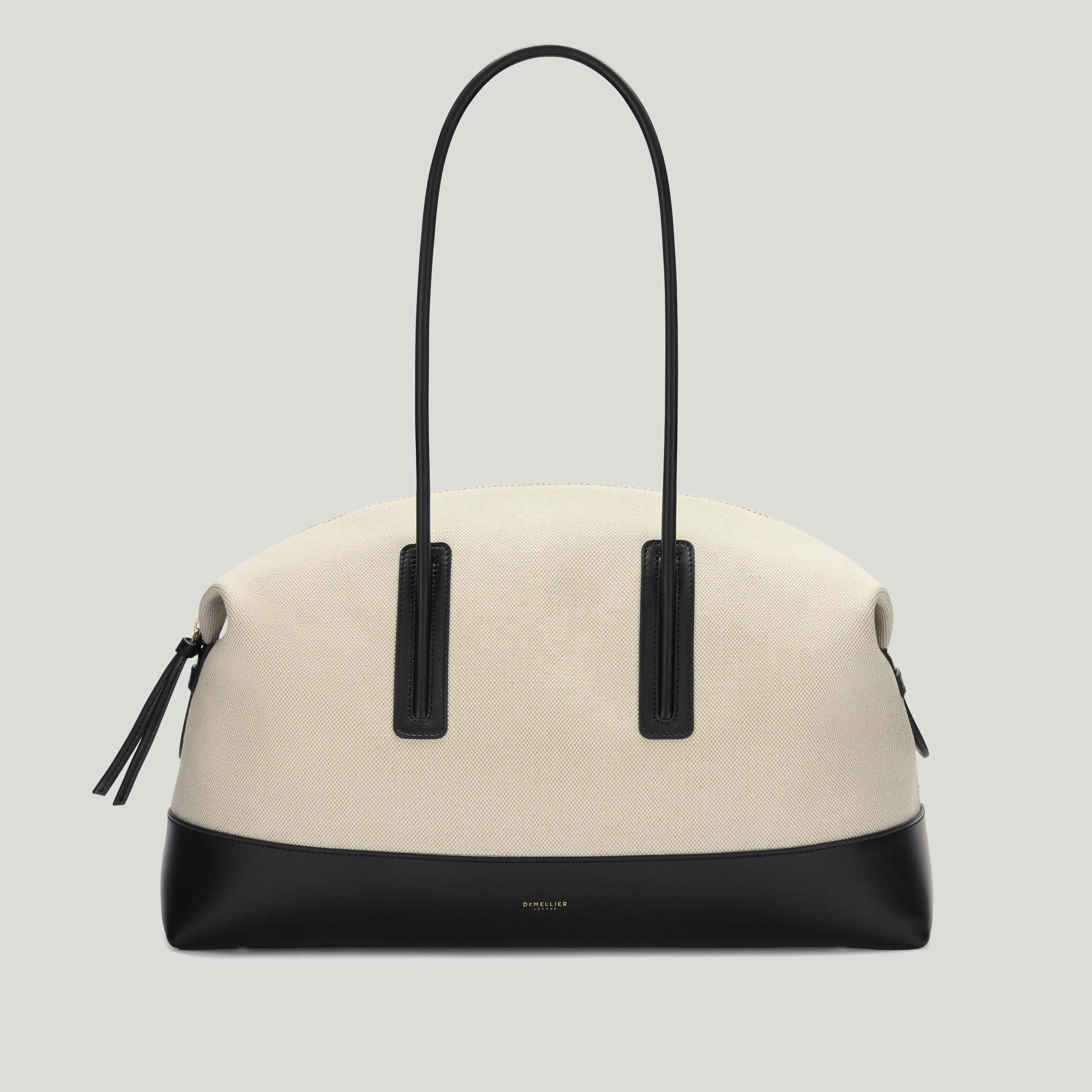 The Stockholm | Salt Pepper Canvas Black Smooth | DeMellier