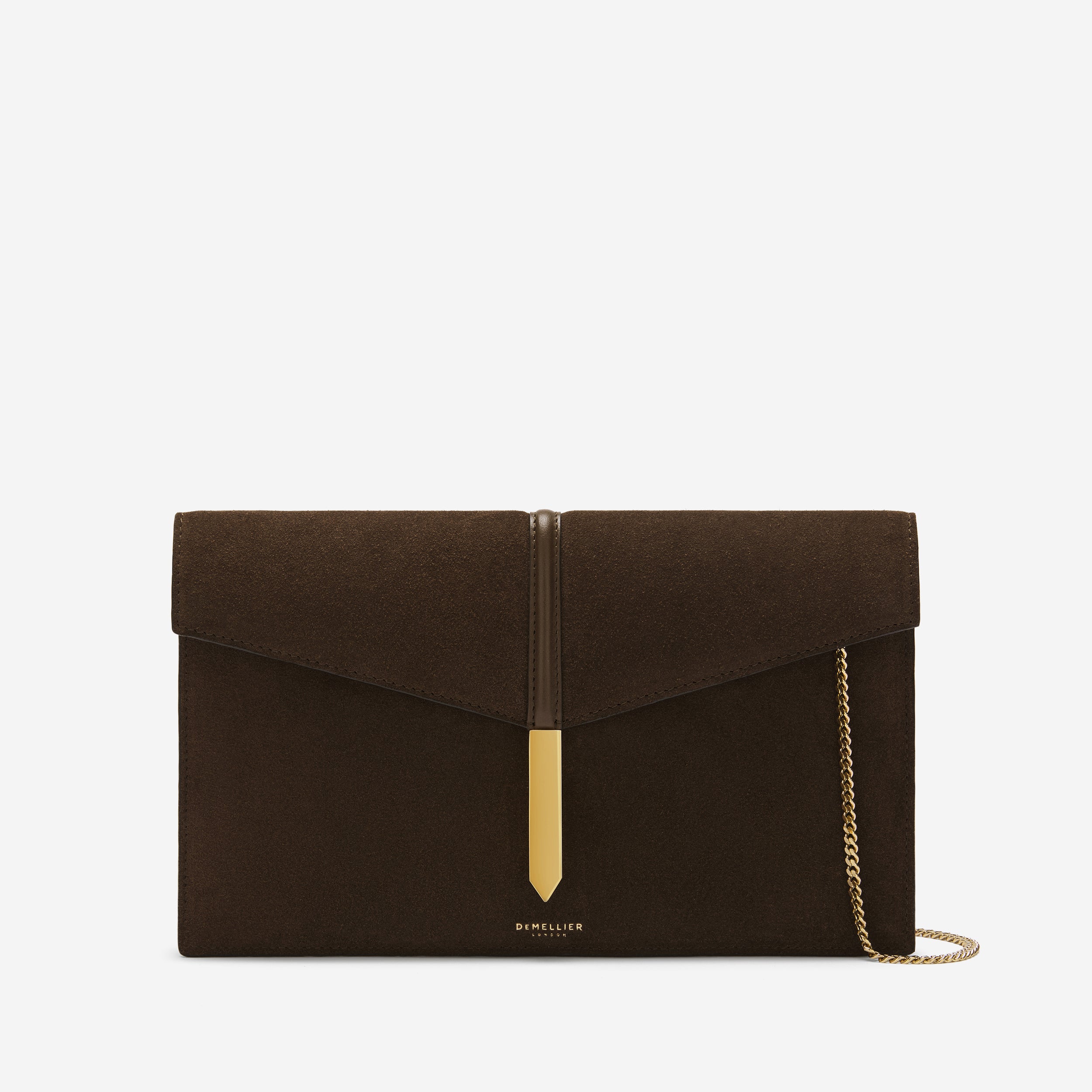 The Tokyo Clutch Ante Mocha y Piel Lisa Mocha DeMellier