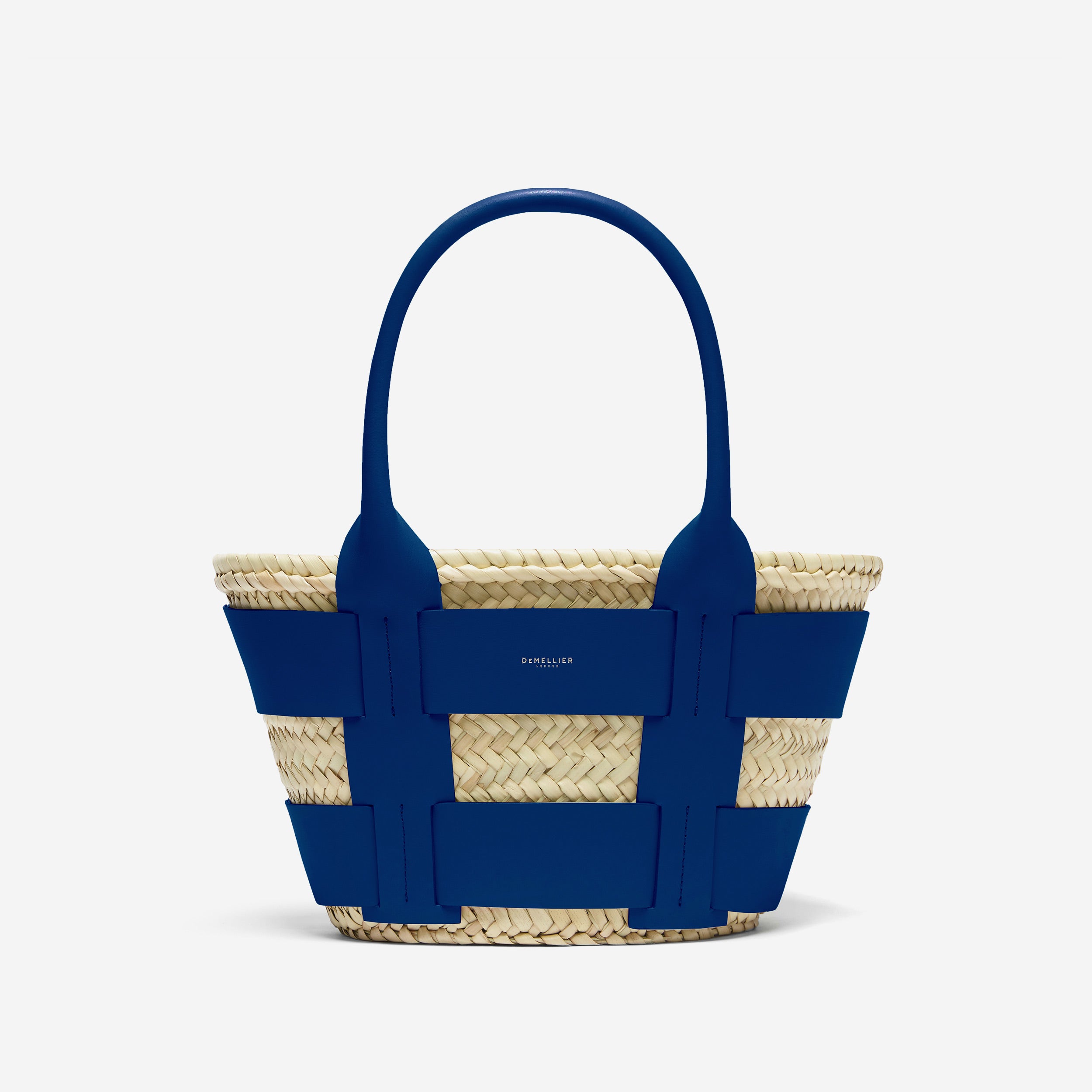 The Mini Santorini | Natural Basket Cobalt Blue Smooth | DeMellier