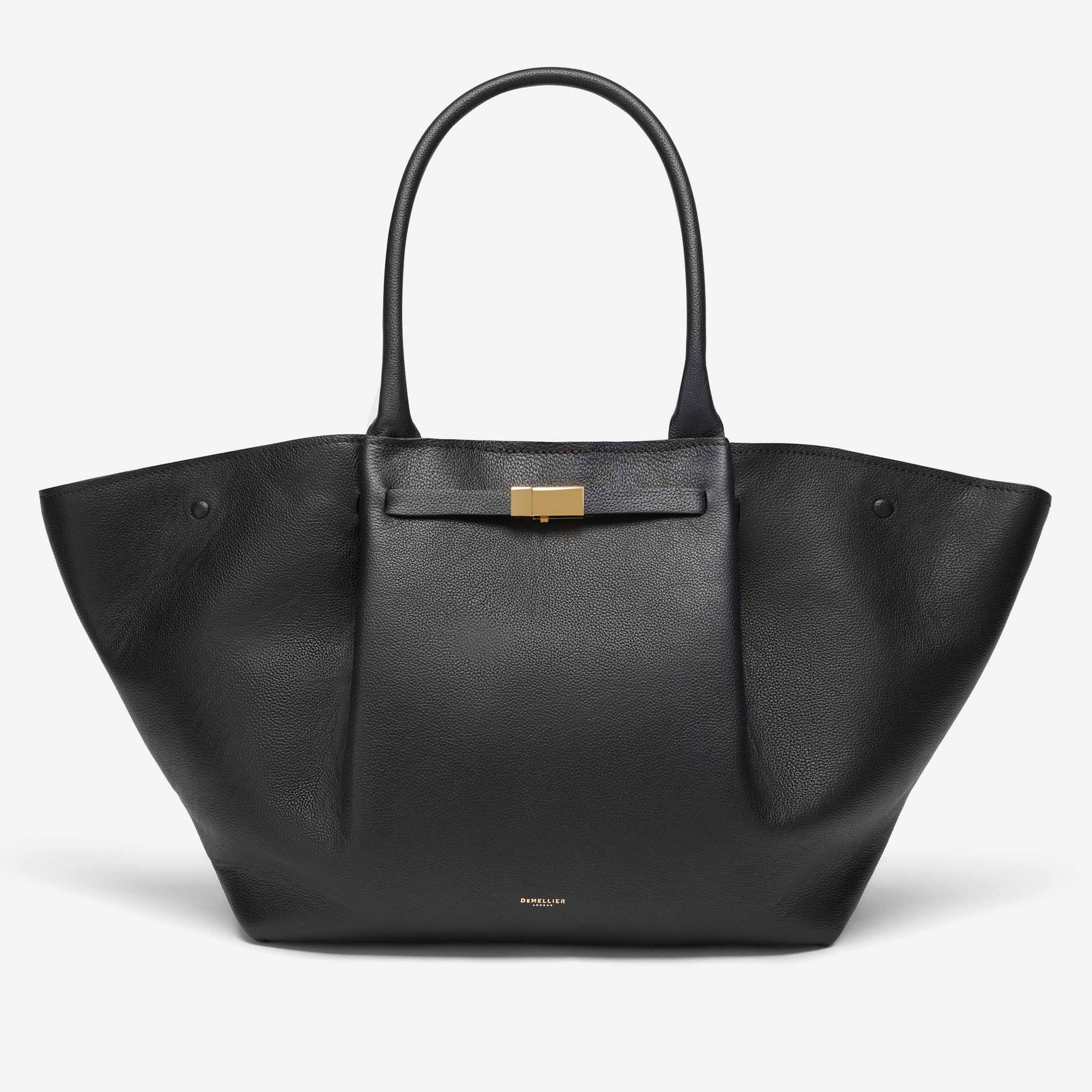 Demellier | The New York in Black Small Grain | Leather Shoulder Bag