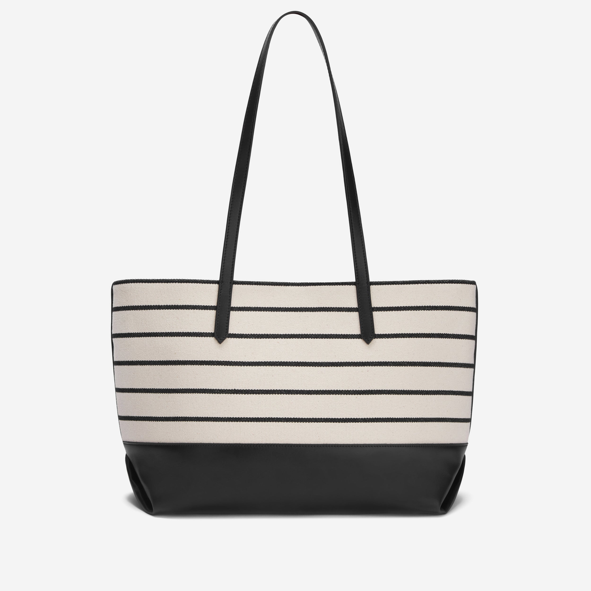 Black and white 2024 striped canvas tote