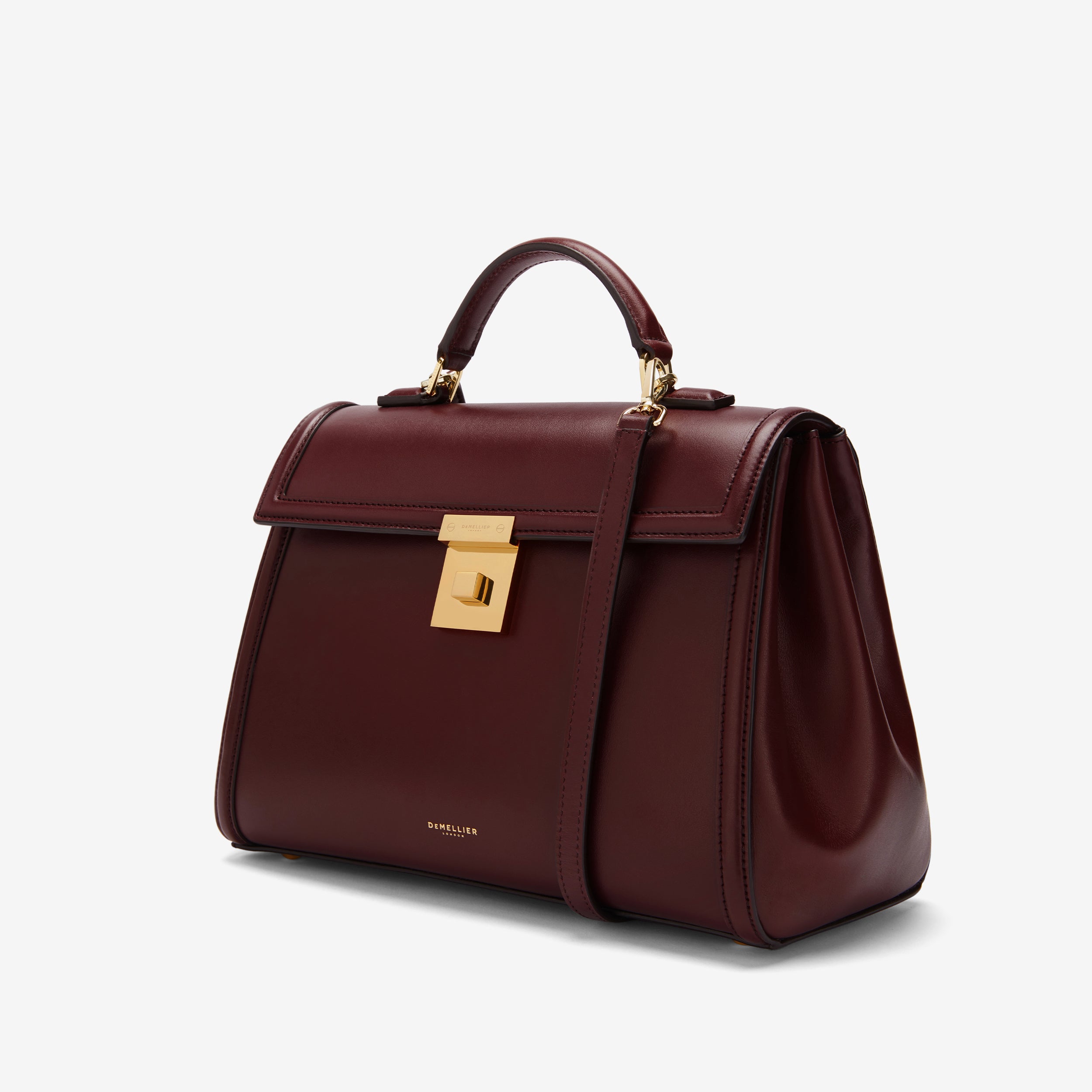 Demellier fashion London baguette in Burgundy