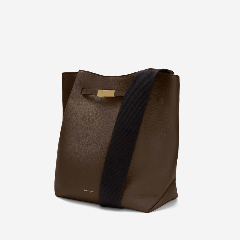 Simple Shoulder Bag, Cognac Leather Hobo Large Leather Tote