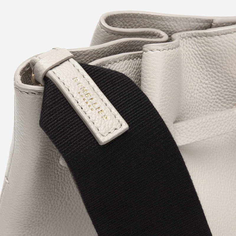 Demellier | The New York Crossbody in Off-White Small Grain | Leather Crossbody Bag