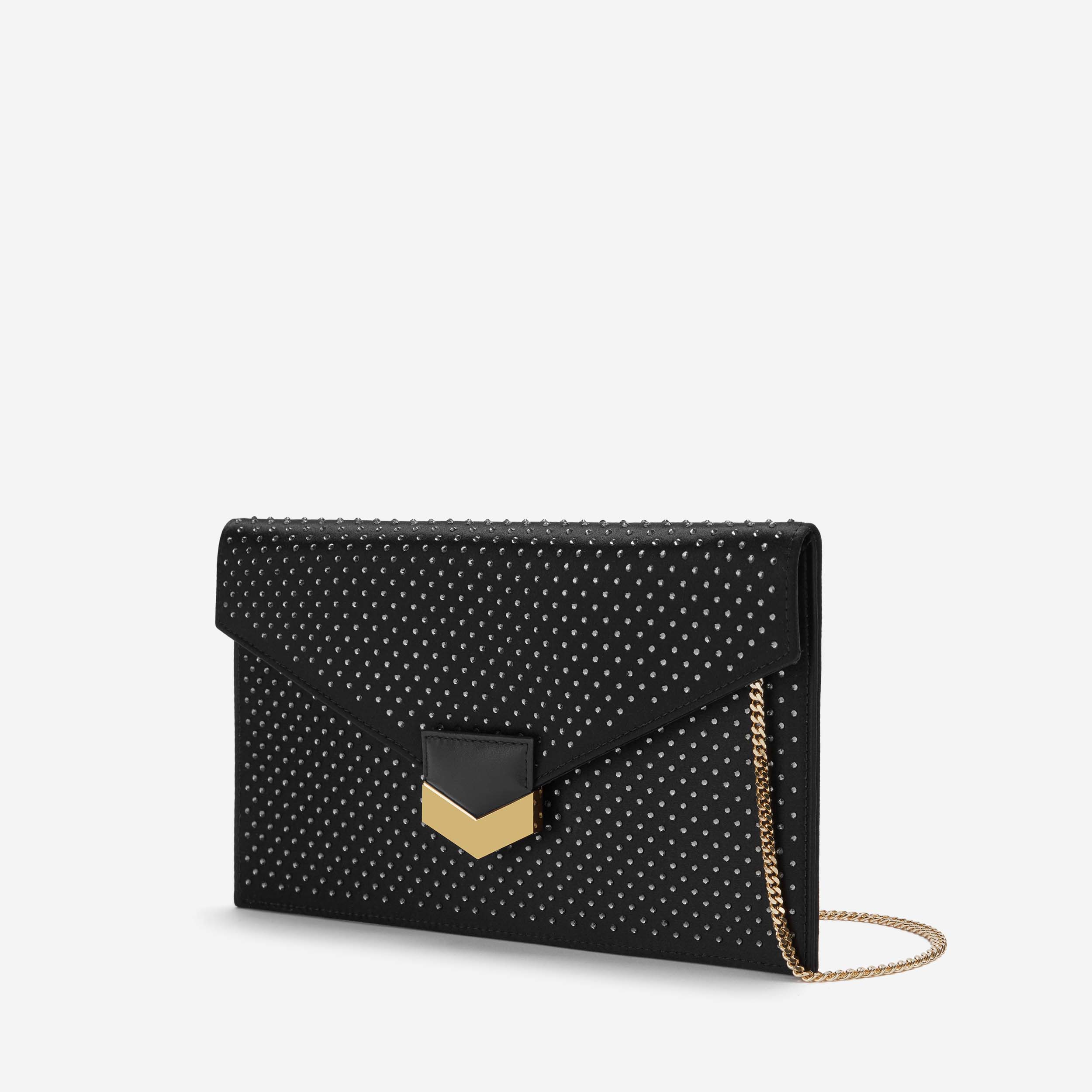 Black studded clutch online bag