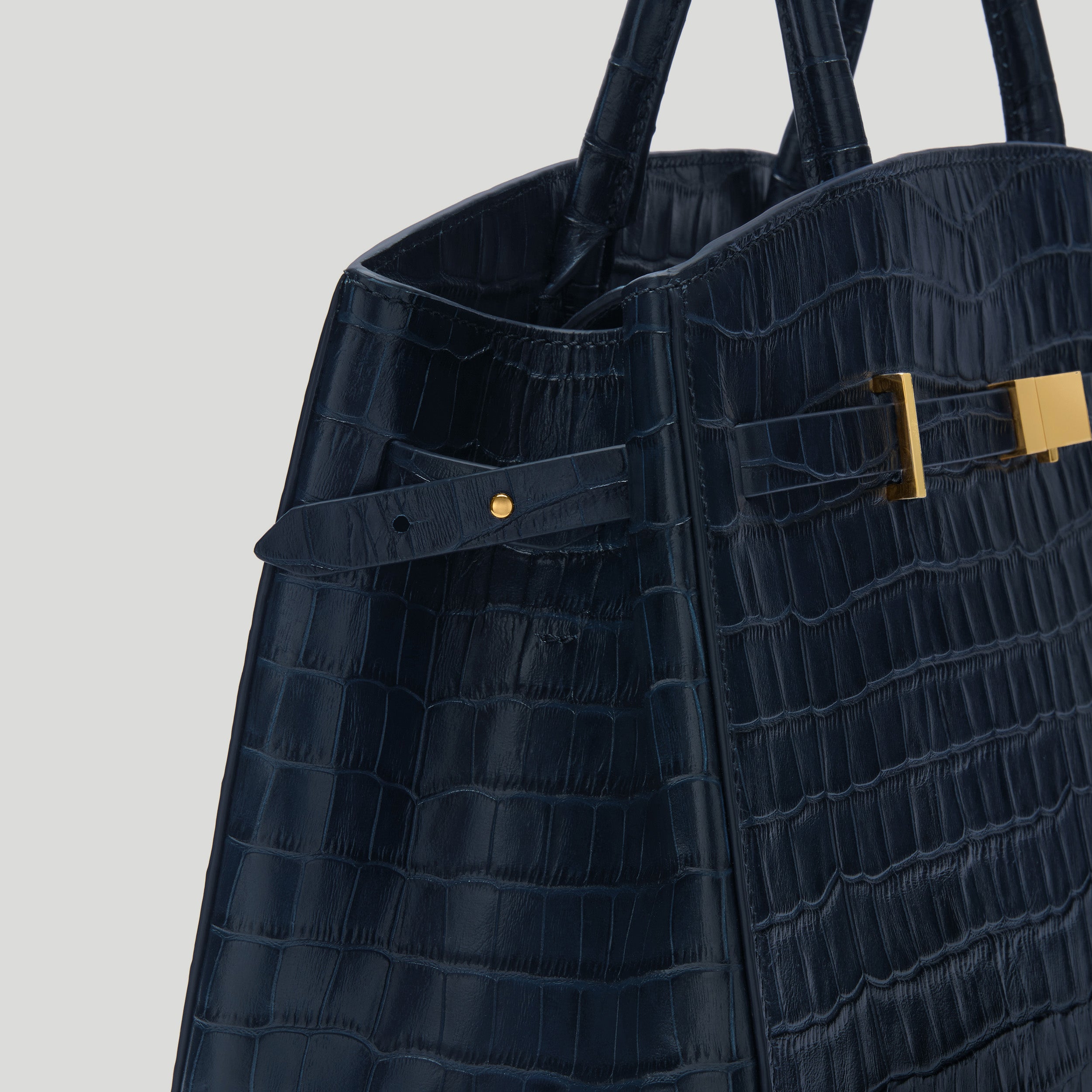 Grece Ghanem X The Midi Hudson | Dark Navy Croc-Effect | DeMellier