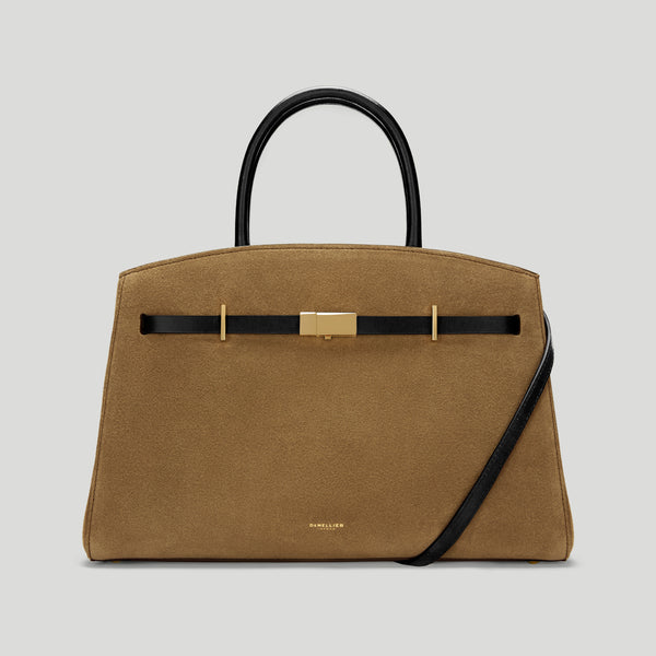 The Midi Hudson | Tobacco Suede & Black Smooth | DeMellier