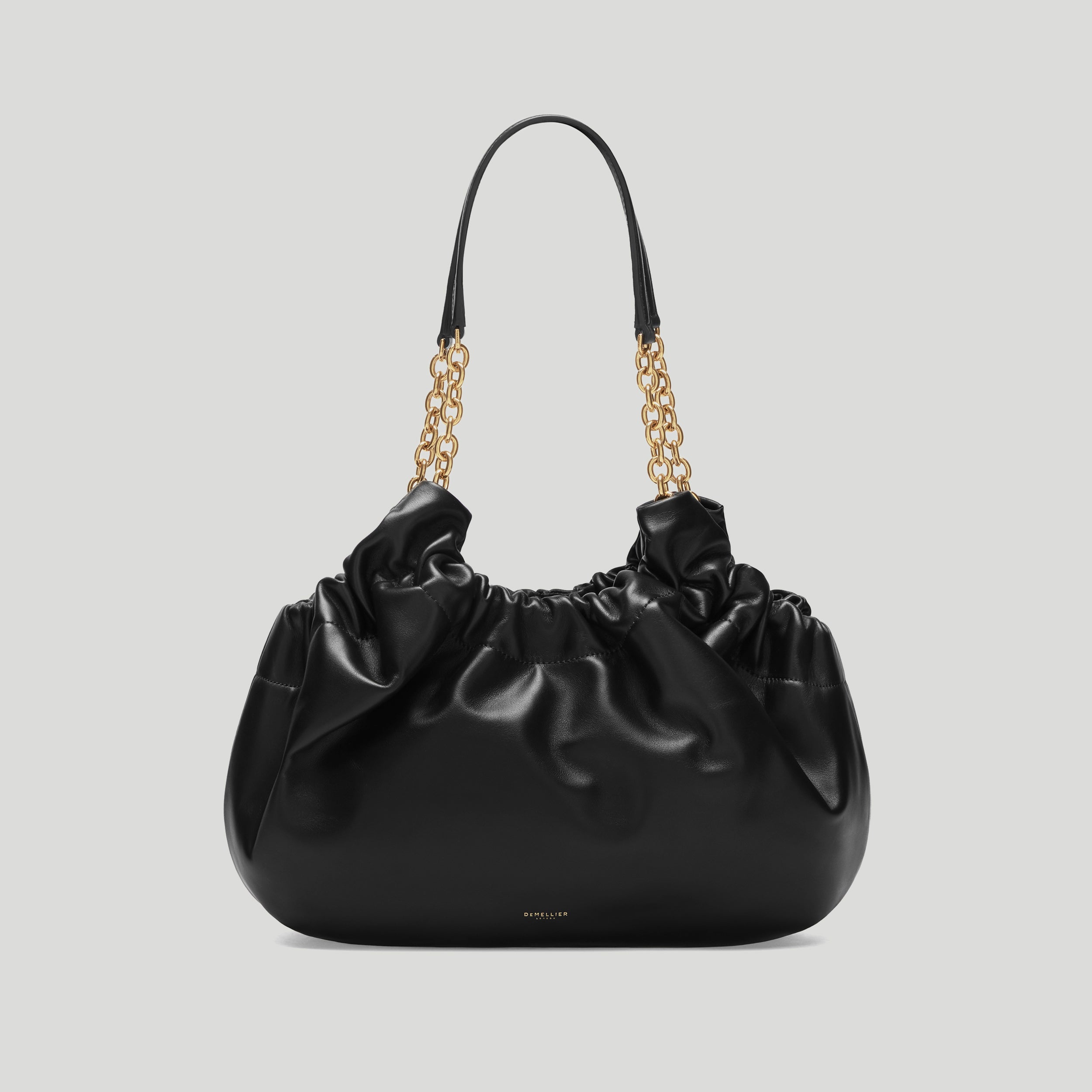 DeMellier Midi Miami Handbag in Black Smooth Leather