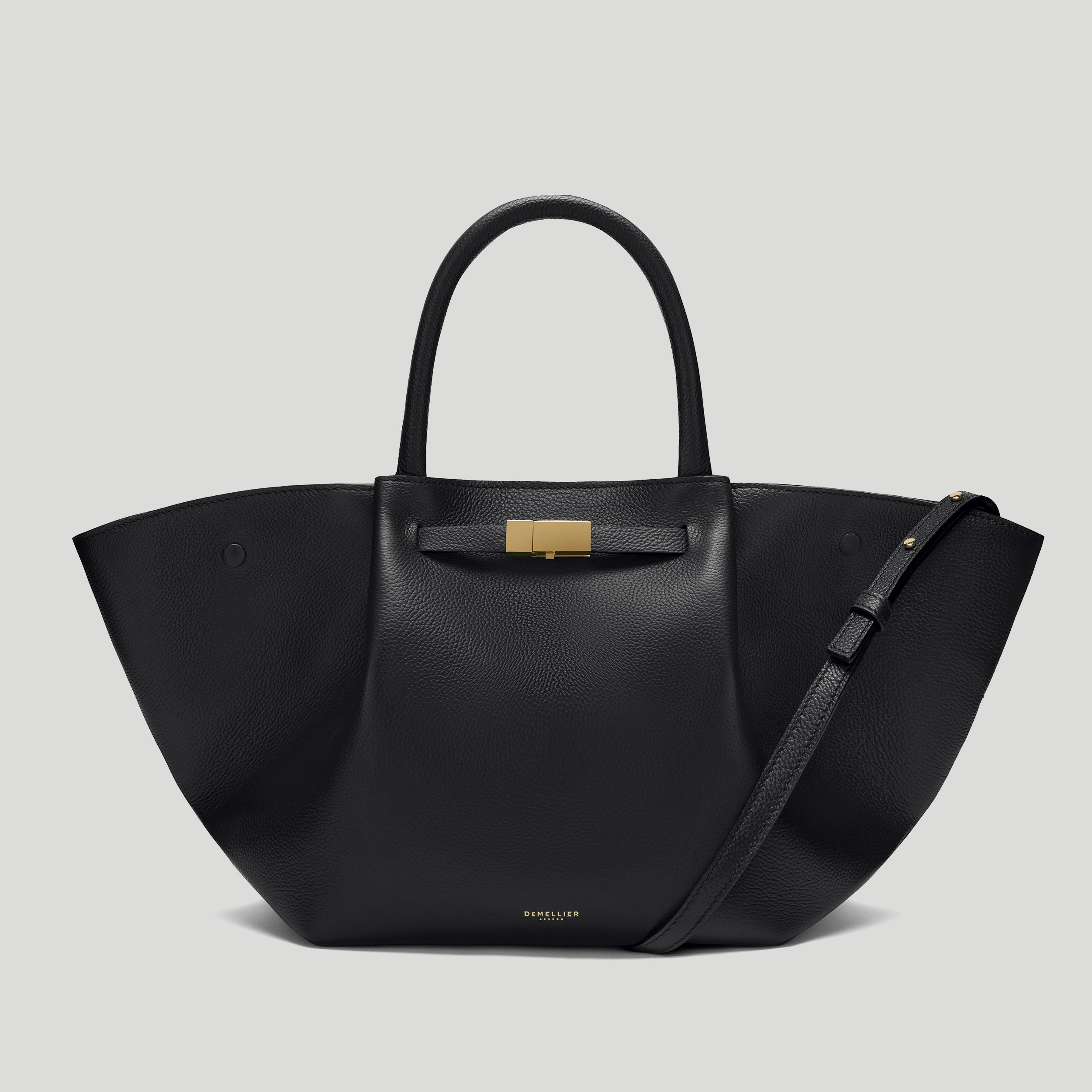 DeMellier Midi New York work tote in black small-grain leather