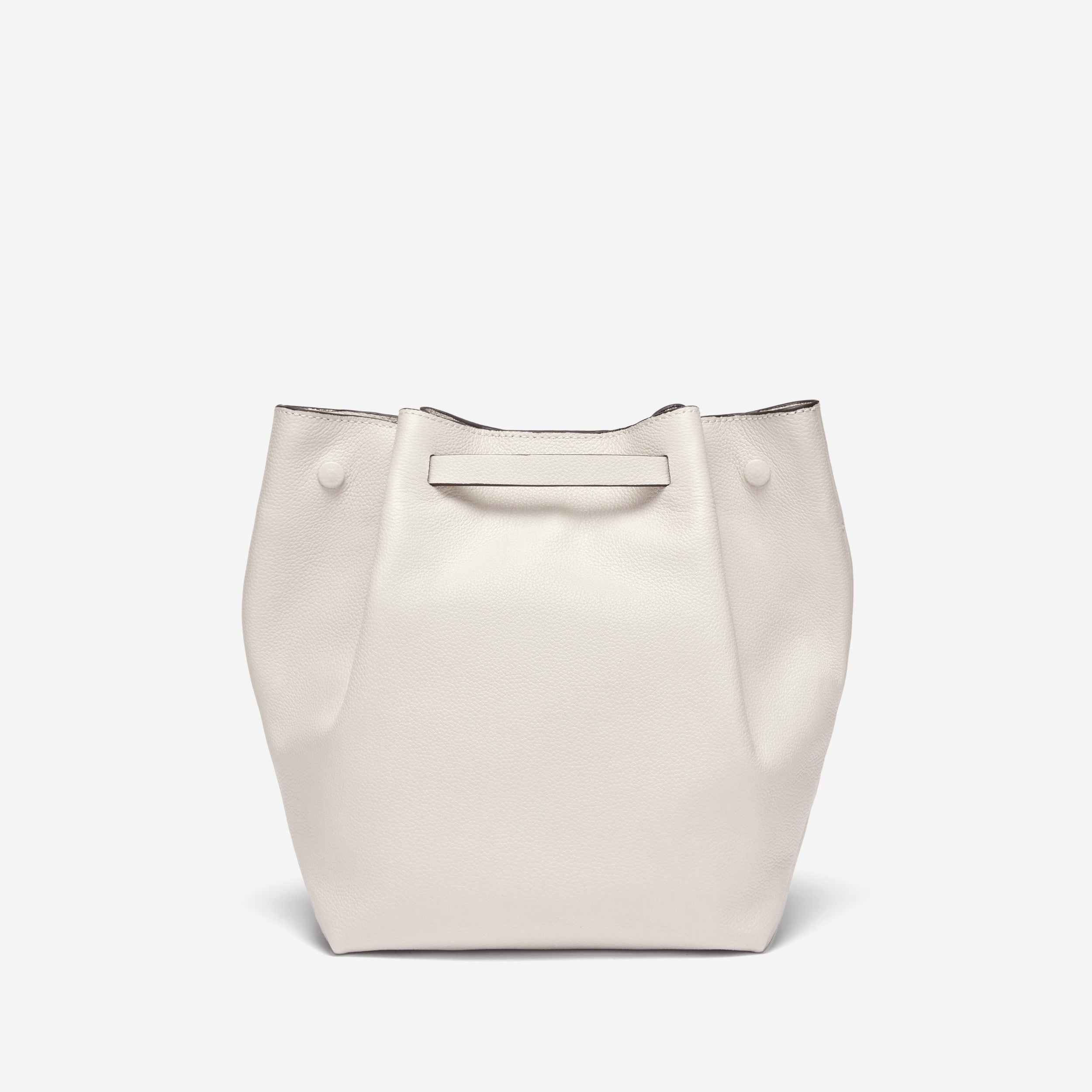 Small Bucket Soft Grain Leather Tote Bag