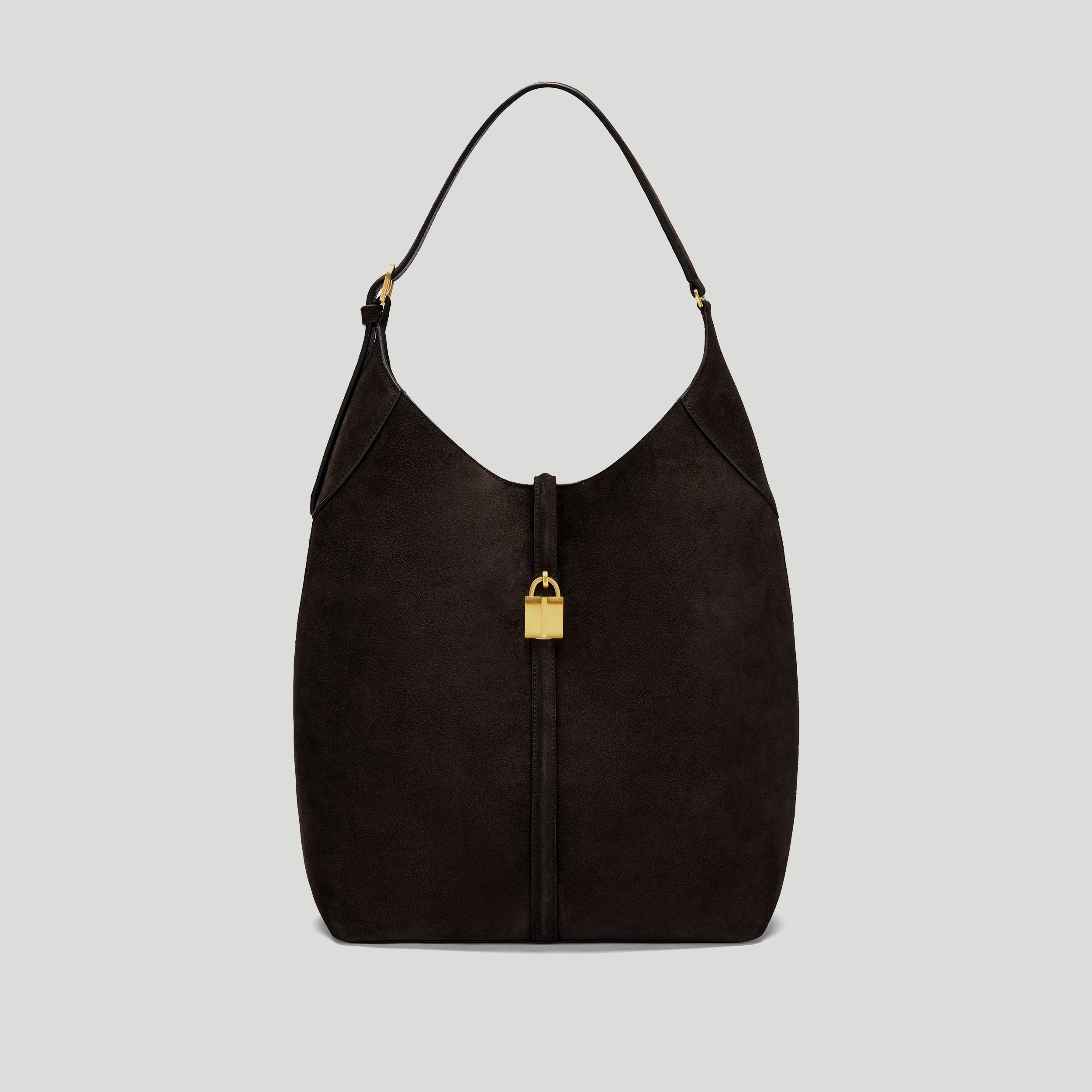 Large Siena Bucket Dark chocolate suede