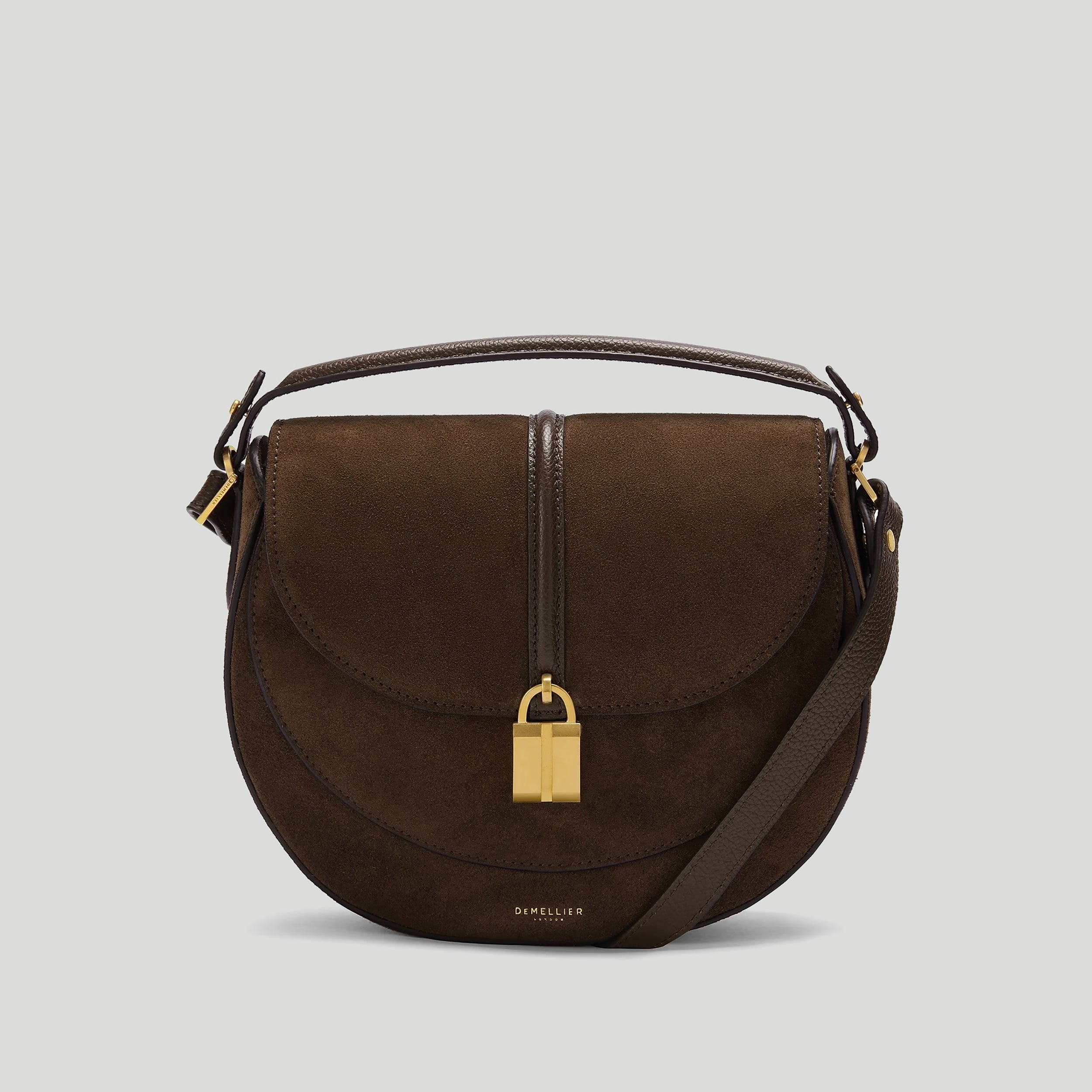 Siena Saddle Mocha suede & mocha small grain