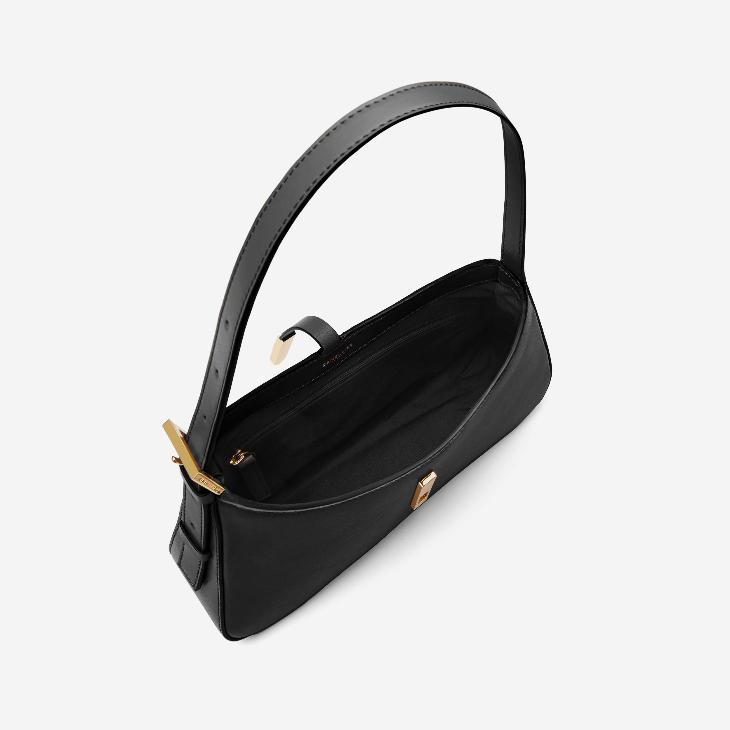 Black leather clearance top handle bag