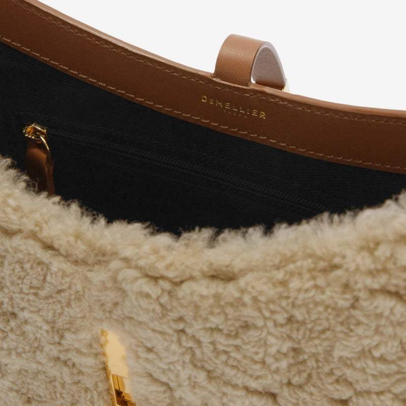 FF Flat Pouch Large - Brown shearling pouch