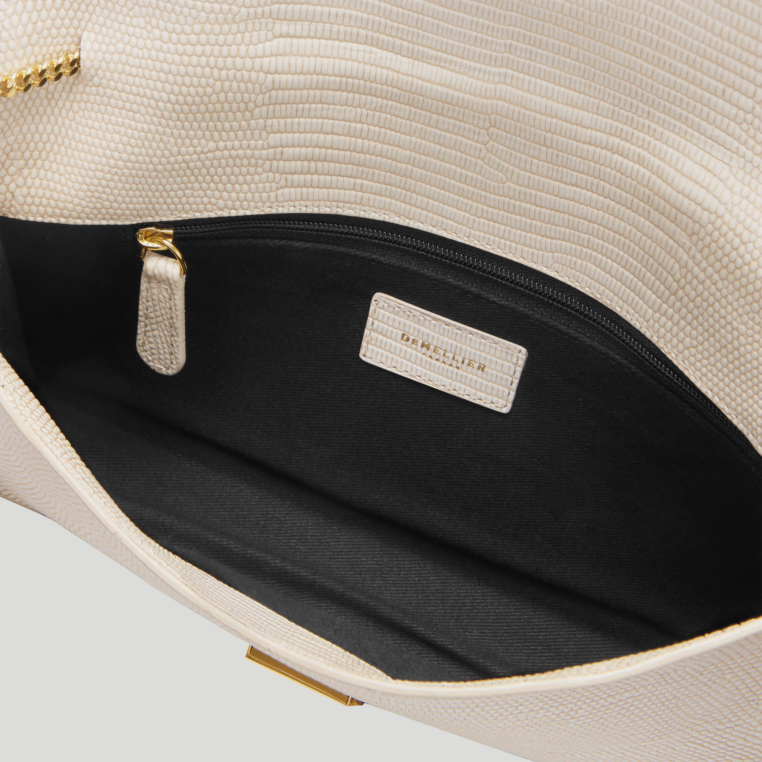 The Vancouver Clutch | Ecru Lizard-Effect | Demellier