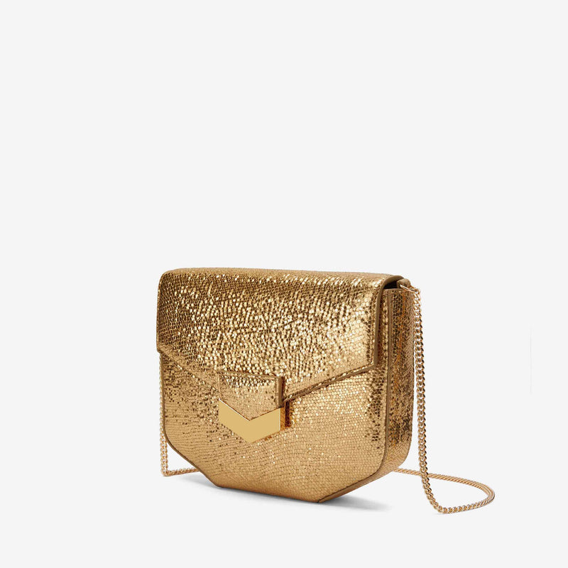 Deux Lux, Bags, Deux Lux Gold Glitter Wallet With Orange Linning