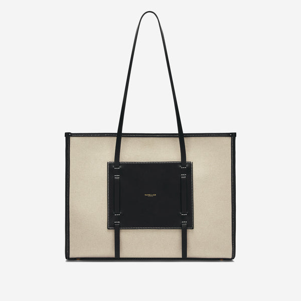 The Capri | Salt & Pepper Canvas Black Smooth | Demellier