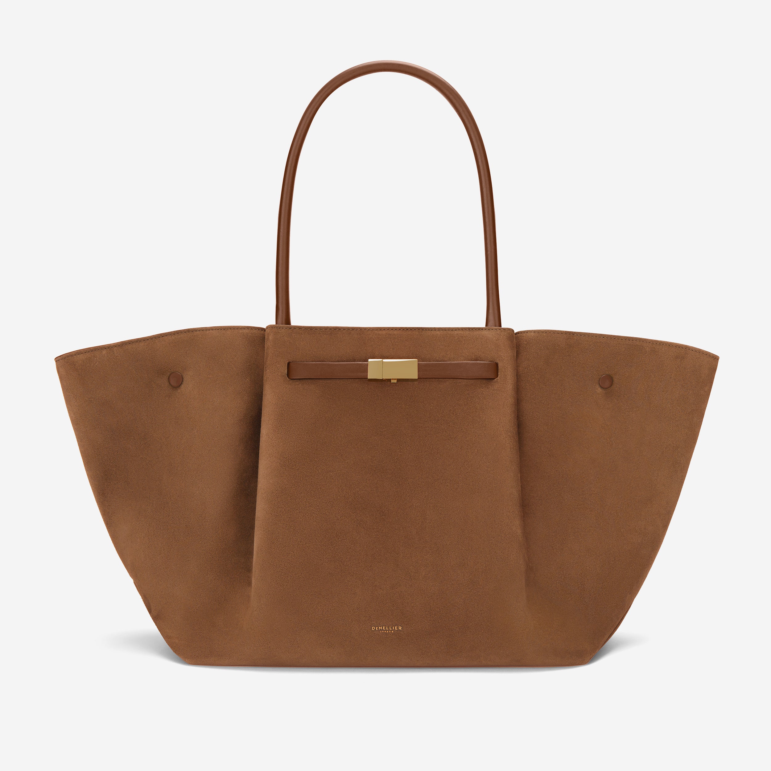 demellier The New York Deep Tan Suede Tan Smooth DeMellier