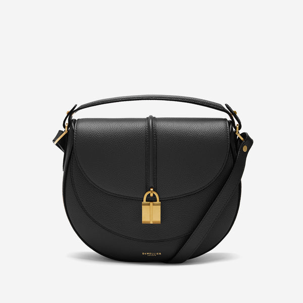 DeMellier  Sienaショルダーバッグ The Siena Saddle | Black Small Grain | Demellier