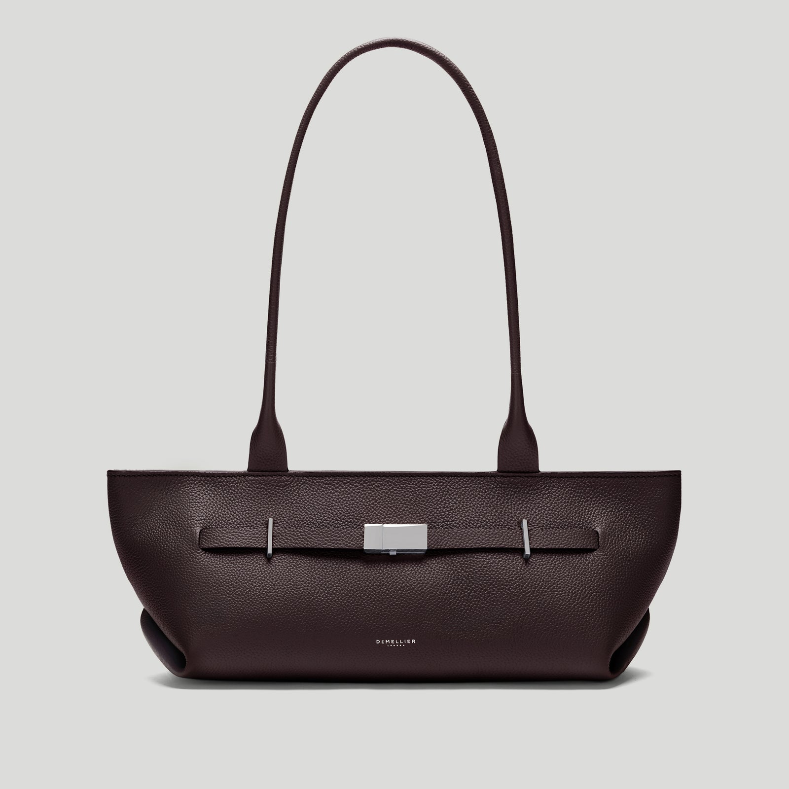 DeMellier New York bordeaux small grain leather shoulder bag