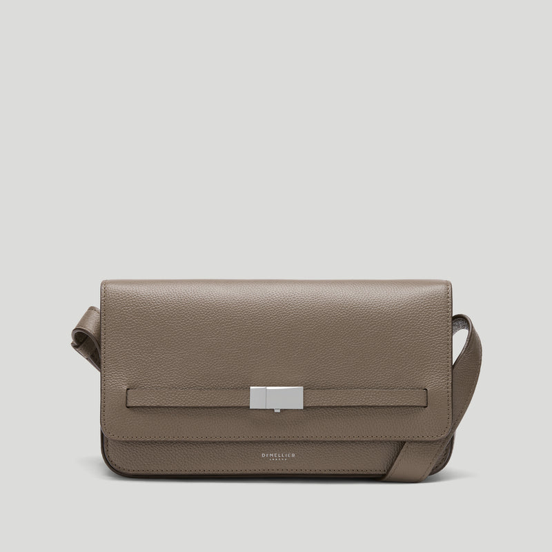 The New York Crossbody | Dark Taupe Small Grain | DeMellier