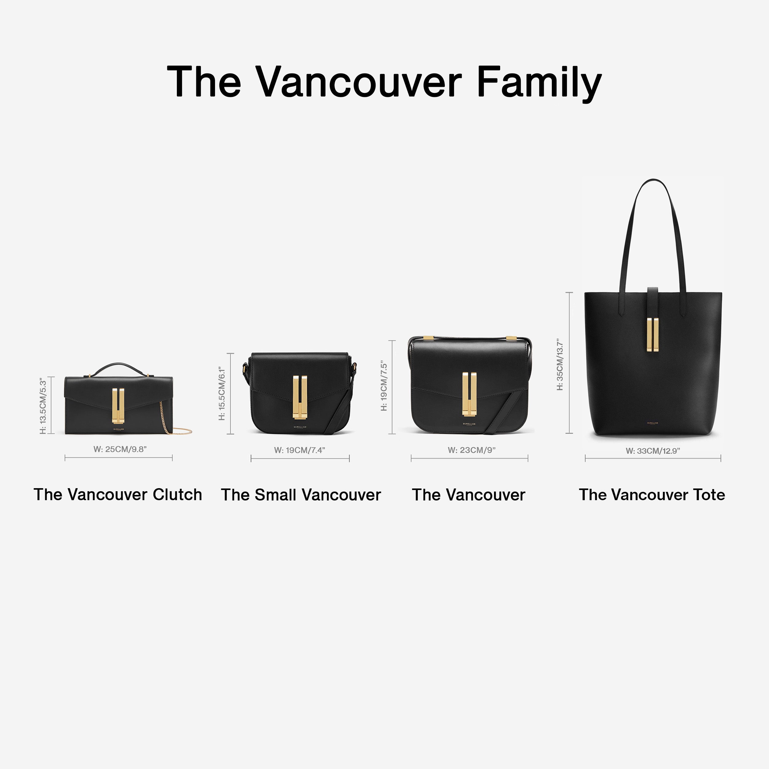 The Vancouver Tote | Black Small Grain | DeMellier
