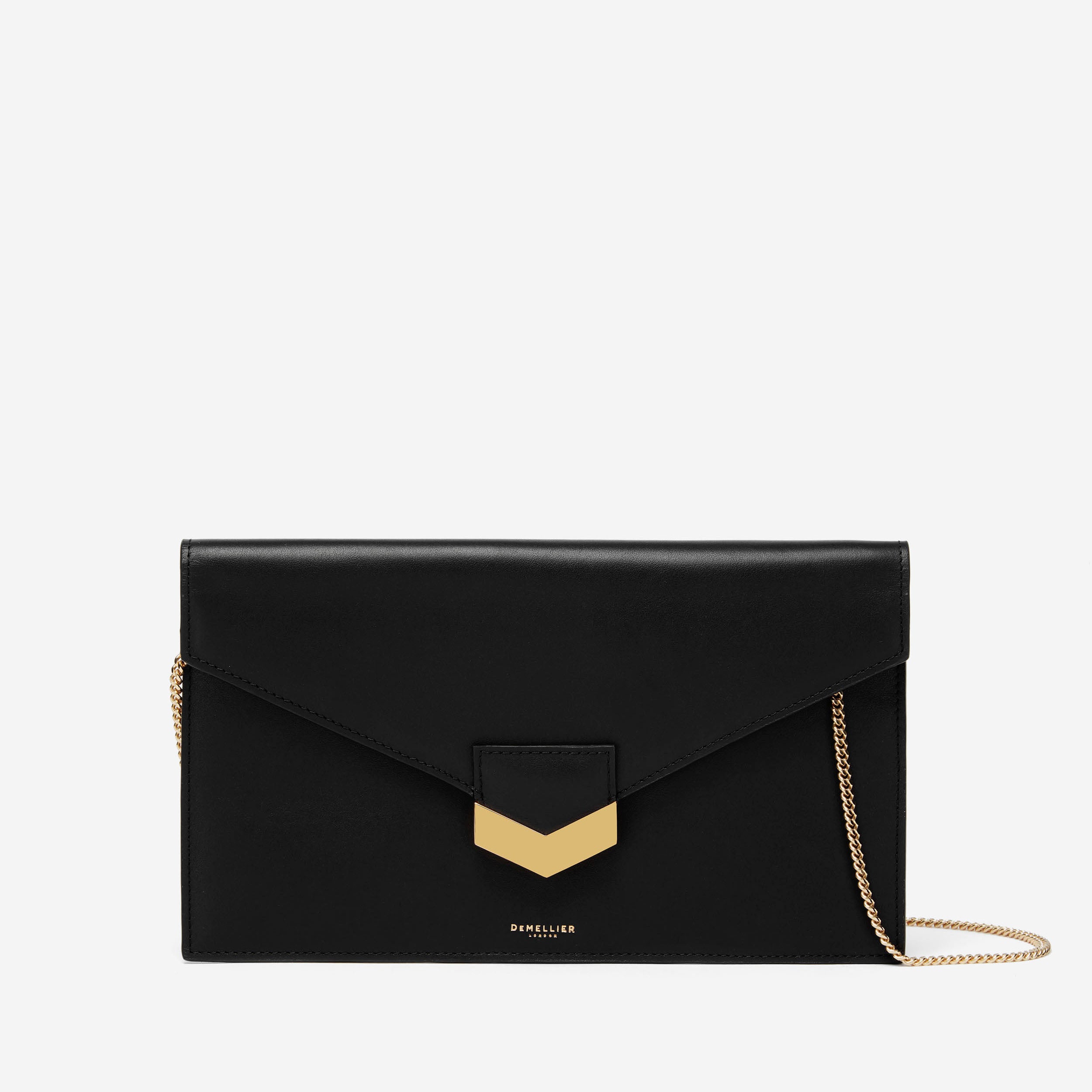 The London Clutch | Black Smooth | DeMellier