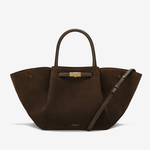 24AW new/DEMELLIER ミディニューヨークレザートート Bag Brown Midi New York leather tote bag in brown - De Mellier | Mytheresa