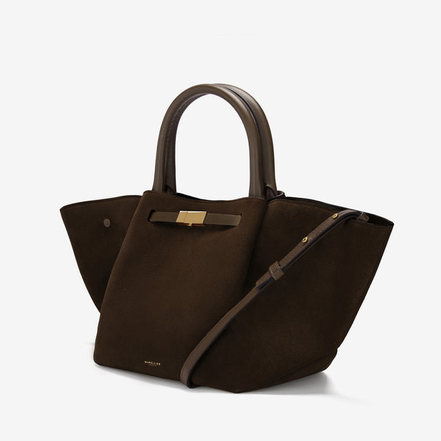 NY MOCHA SUEDE HANDBAG