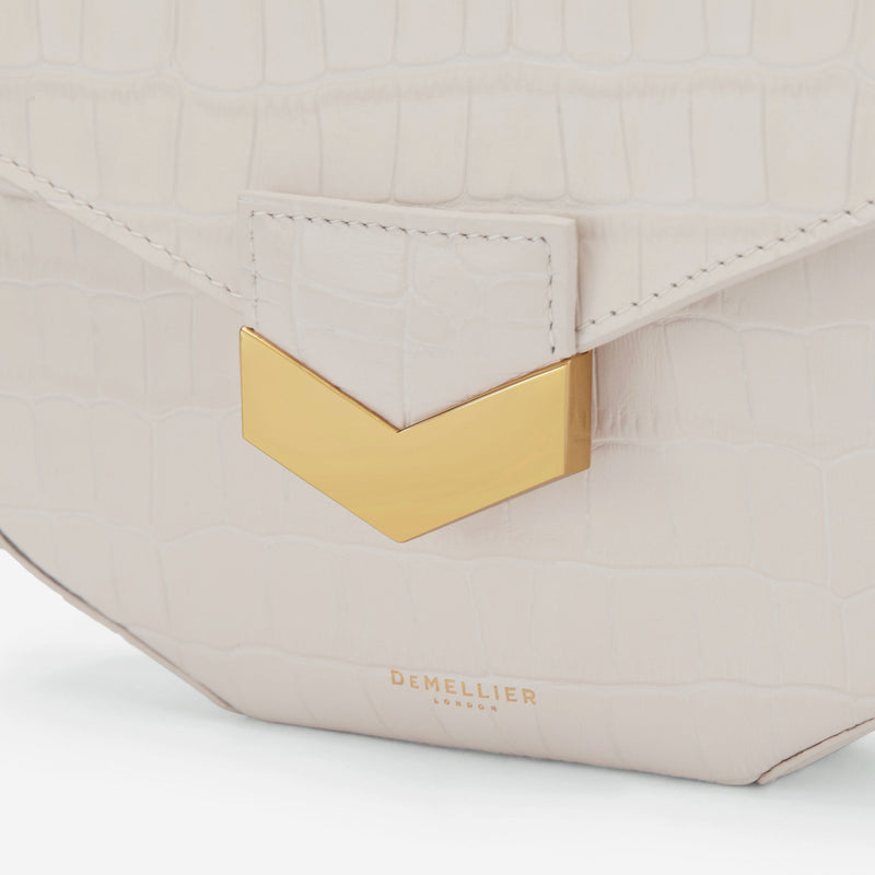 Demellier | The Mini Marais in Off-White Croc-effect | Leather Wallet