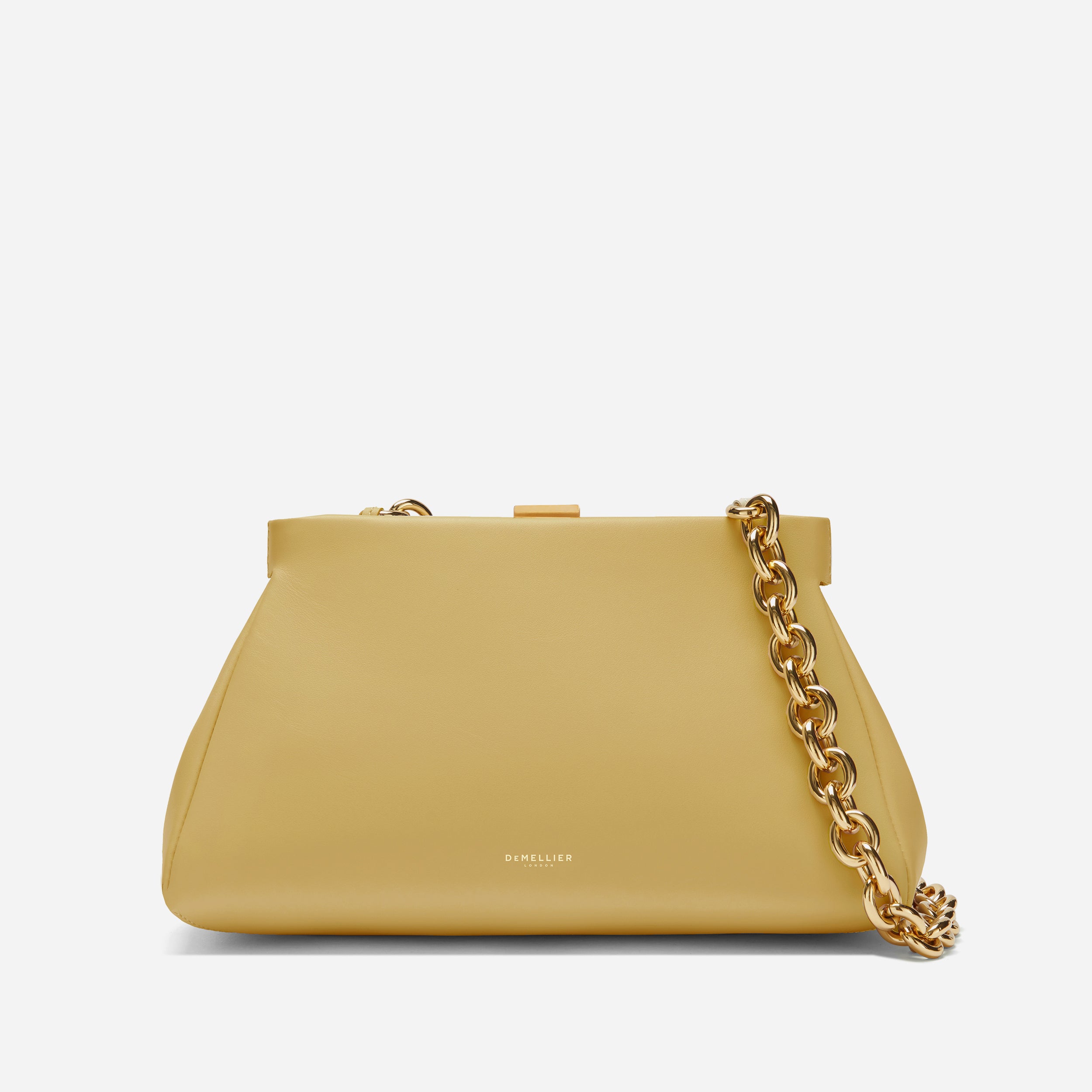 Coach Tabby Chain Leather Clutch Bag, Chalk at John Lewis & Partners