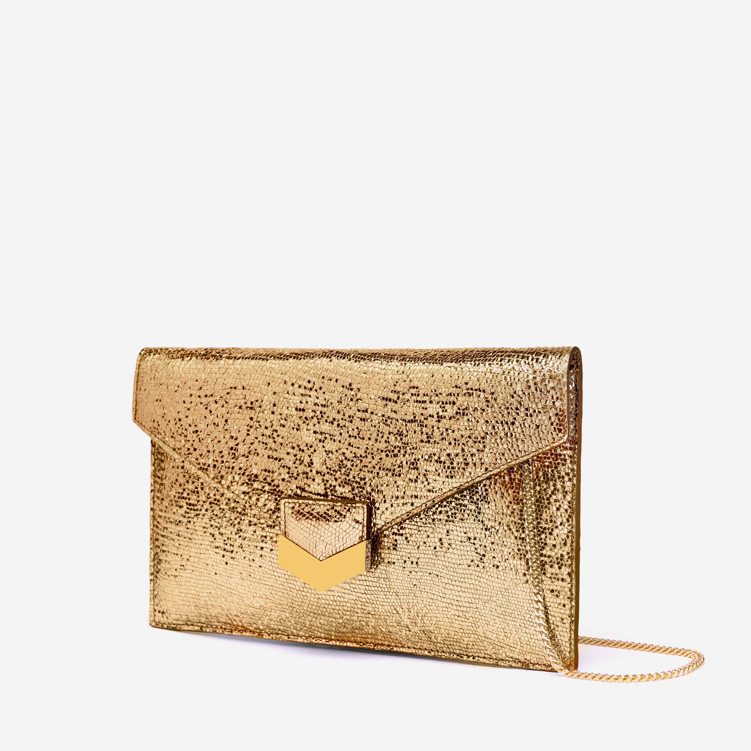 The London Clutch | Gold Metallic | DeMellier