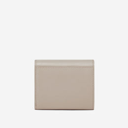 Celine Beige Grained Leather Trifold Compact Wallet