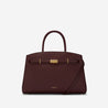 the midi hudson crossbody bag burgundy small grain 1