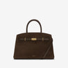 the midi hudson crossbody top handle bag mocha suede smooth 1