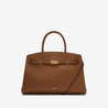 the midi hudson crossbody top handle bag tan small grain 1