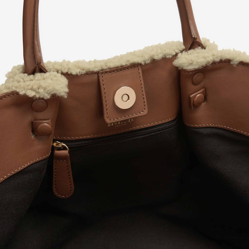 DeMellier The Midi New York Leather Tote Bag in Brown