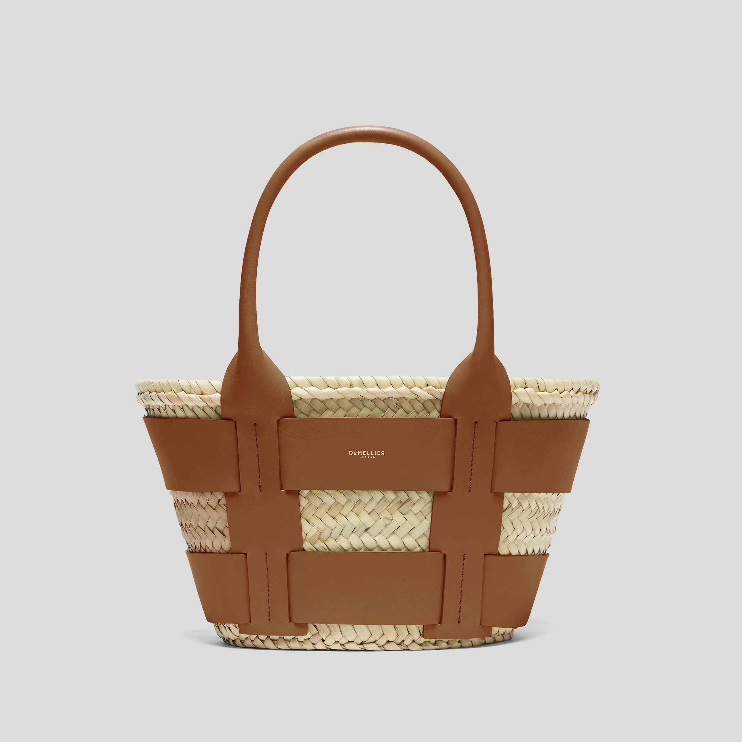 DEMELLIER かごバッグ MINI SANTORINI The Mini Santorini | Natural Basket Tan Smooth | DeMellier