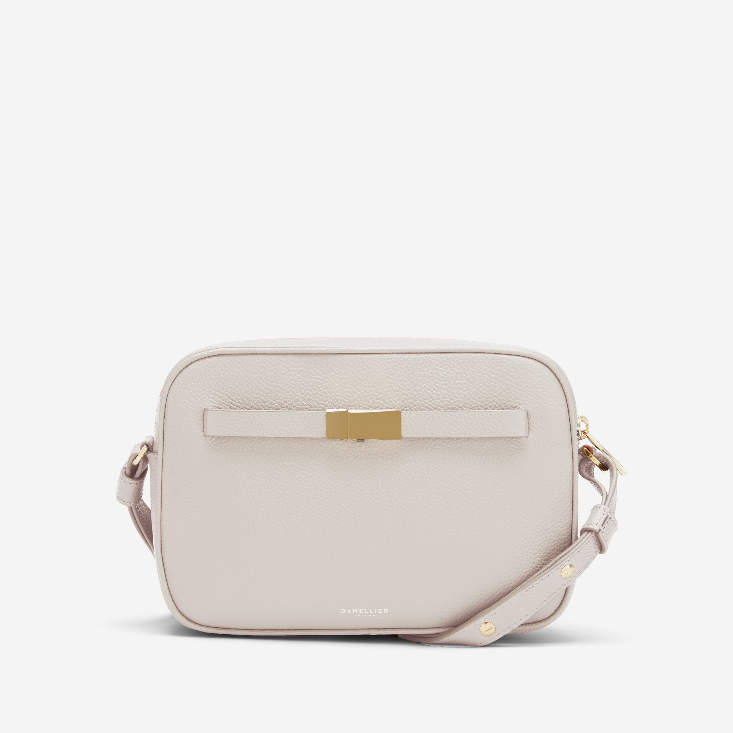 Demellier | The New York Crossbody in Off-White Small Grain | Leather Crossbody Bag